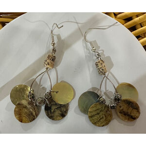 Women's Dangle Earrings Brown Beige